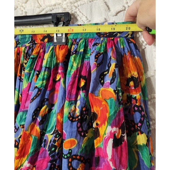 Vintage More Boom Womens Floral Midi Skirt‎ Size 14 Multicolor Pull On Boho Full - Picture 7 of 10